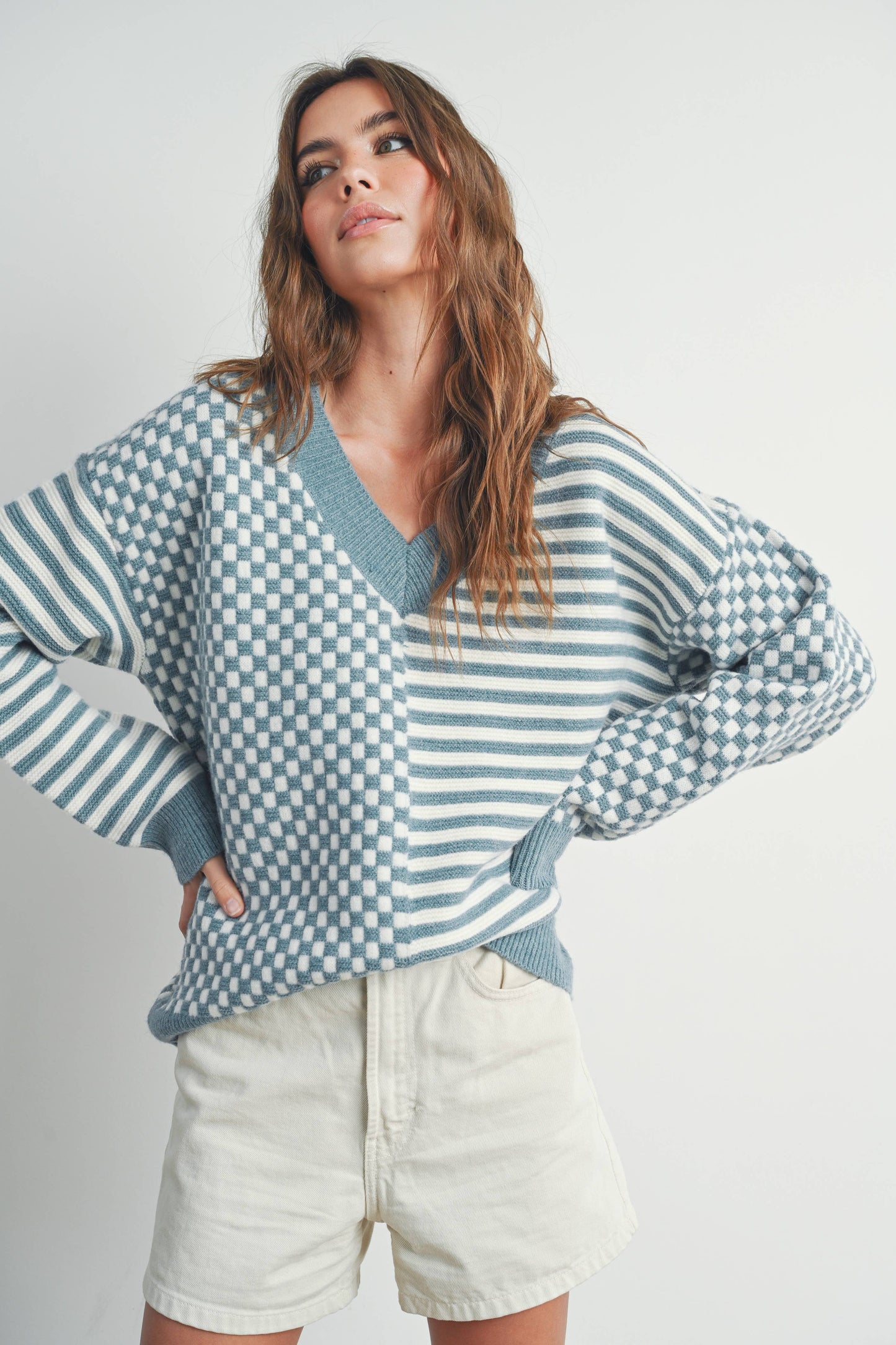 French Riviera Checkered Sweater