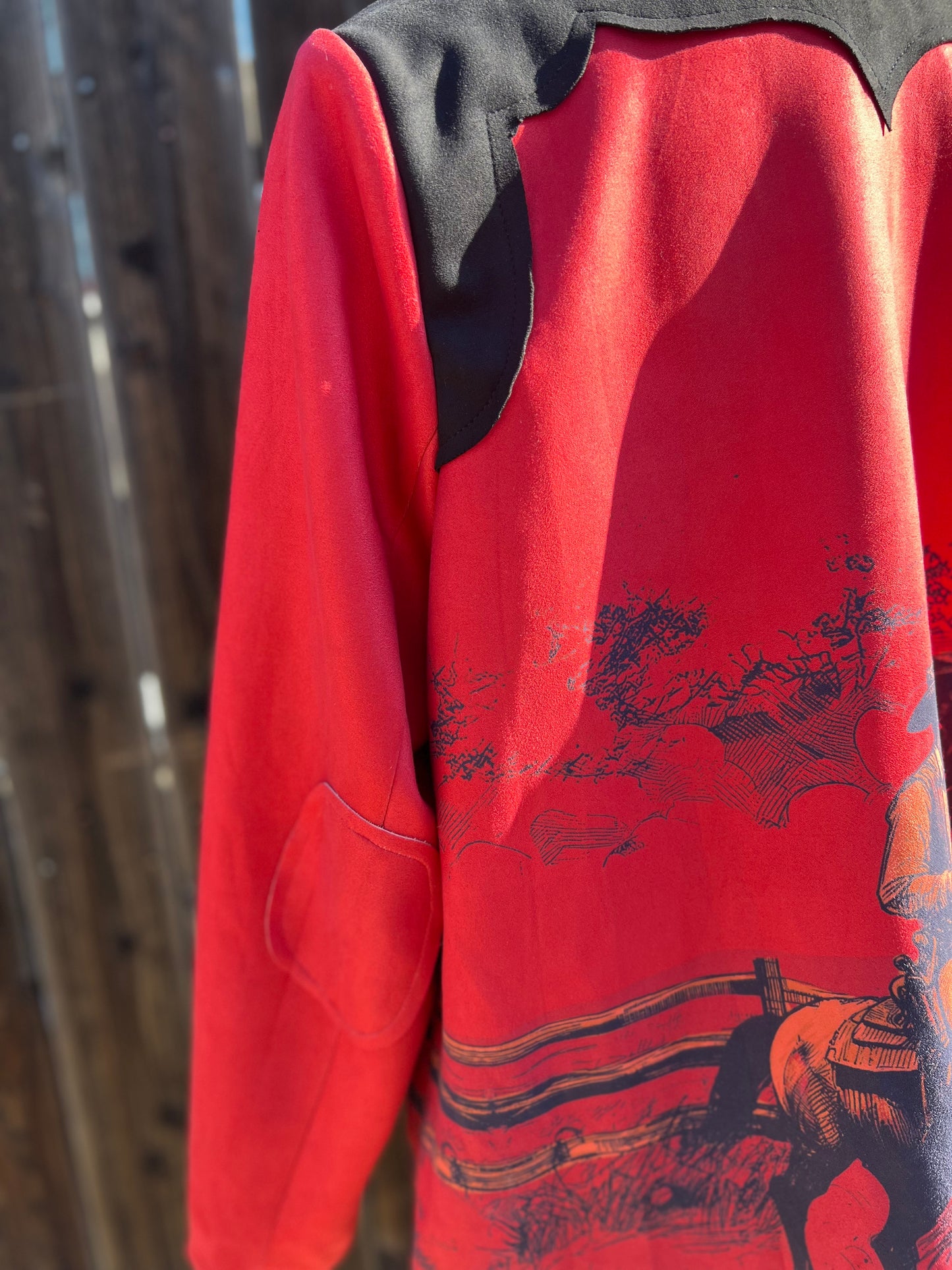Vintage Printed Suede Western Blazer