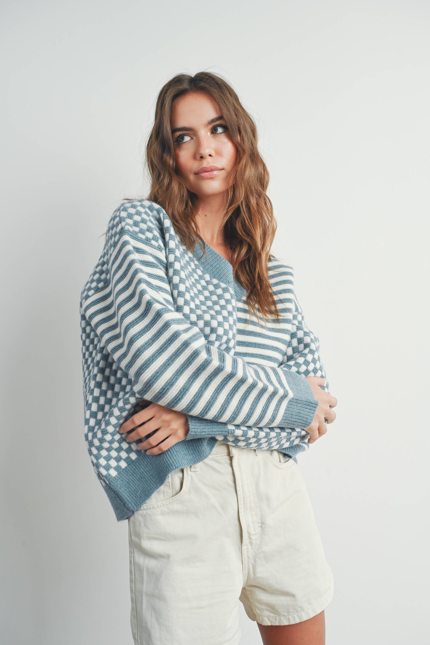 French Riviera Checkered Sweater
