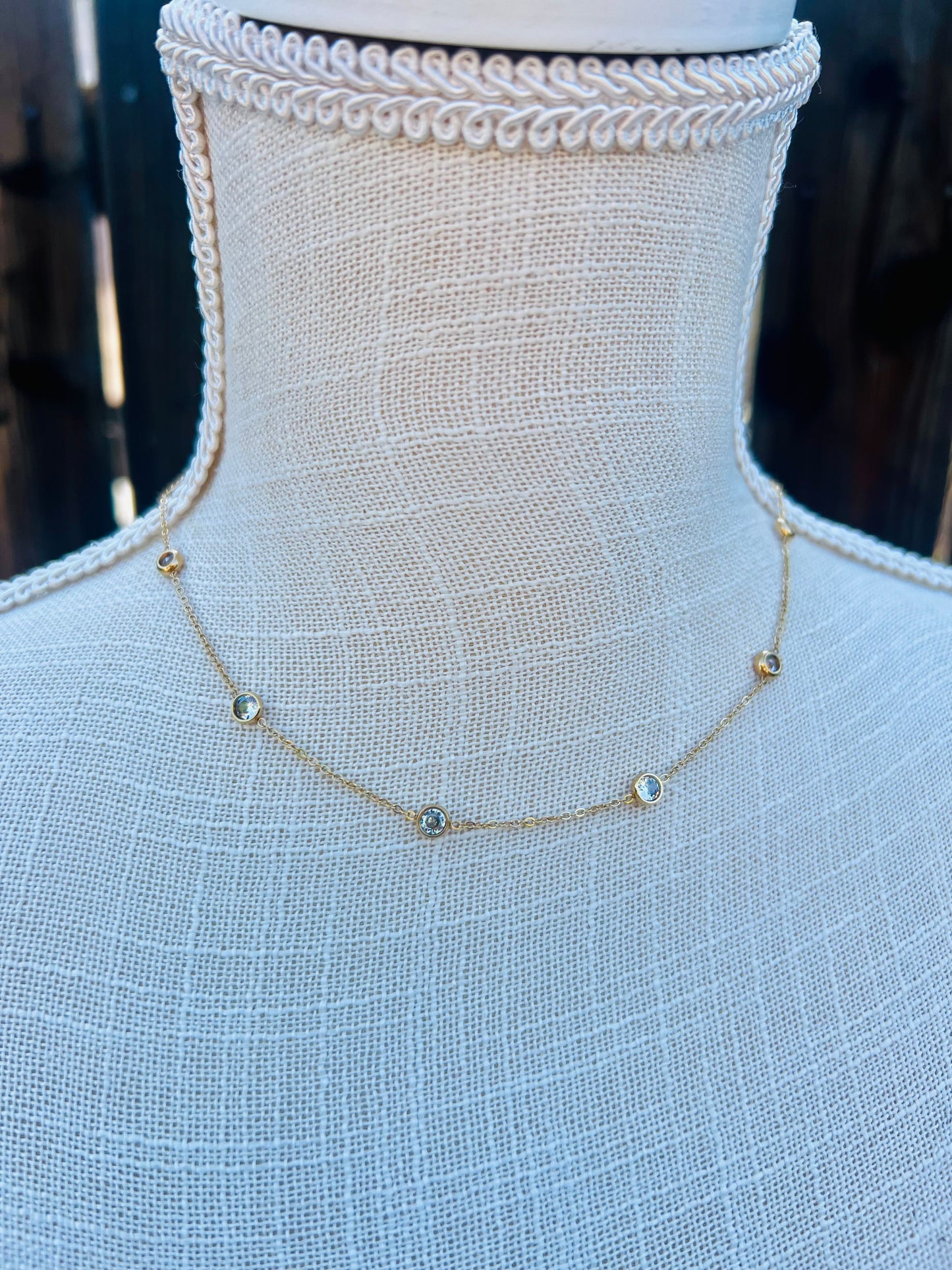 Studded Diamond Strand Necklace