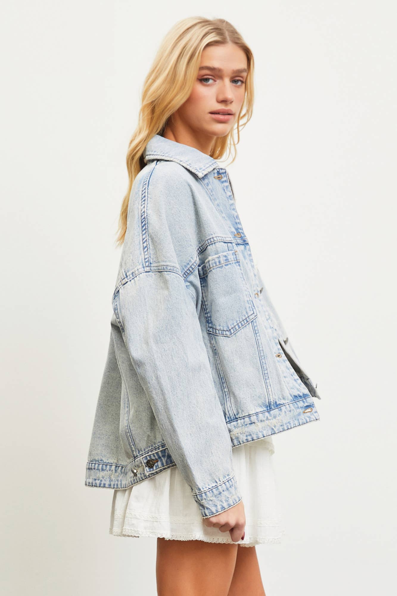 Denim Pleated Jacket