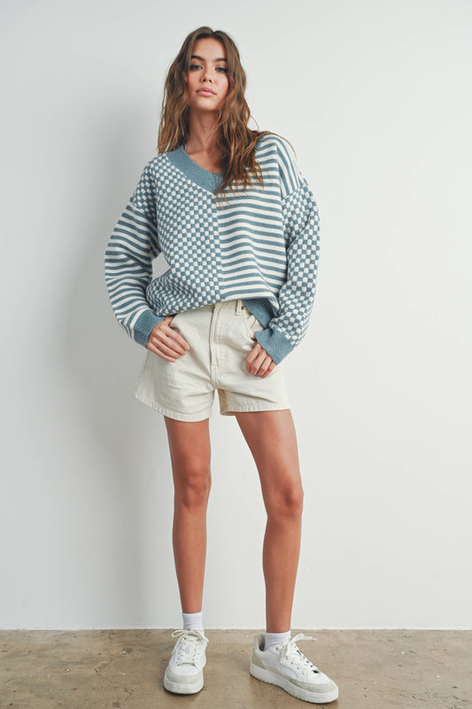 French Riviera Checkered Sweater