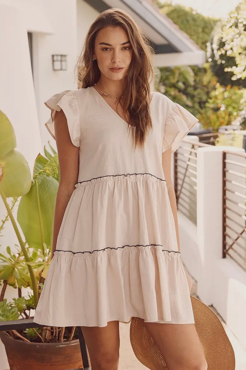 claire babydoll mini dress UO Claire Ruffled Babydoll Mini Dress