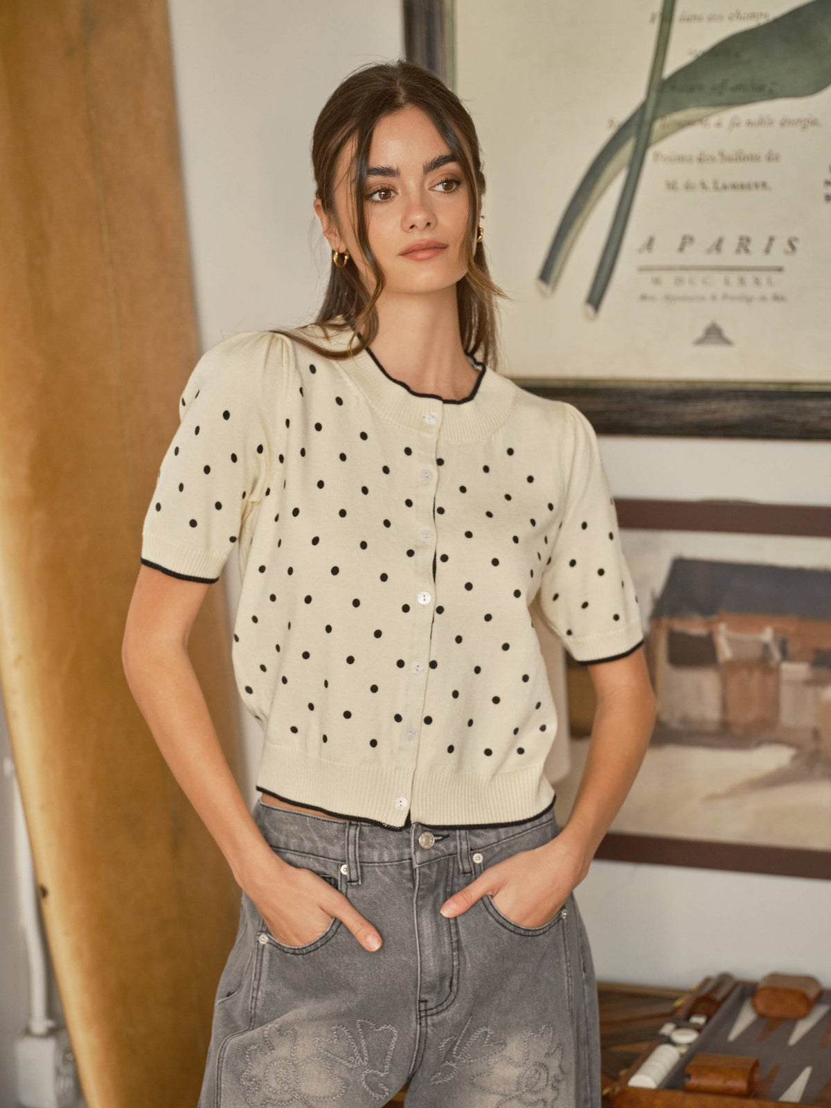 Amber Polka Dot Cardigan