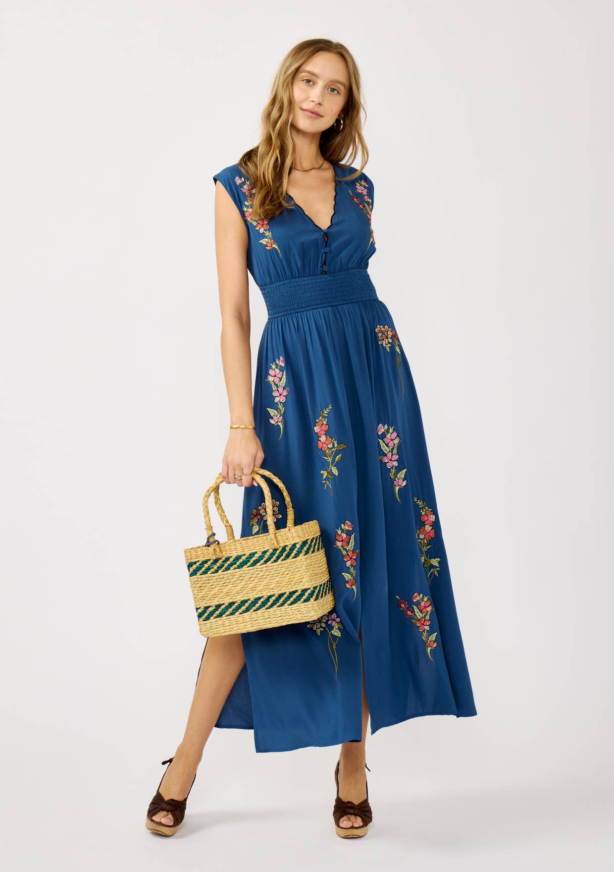 Floral Embroidered Maxi Dress
