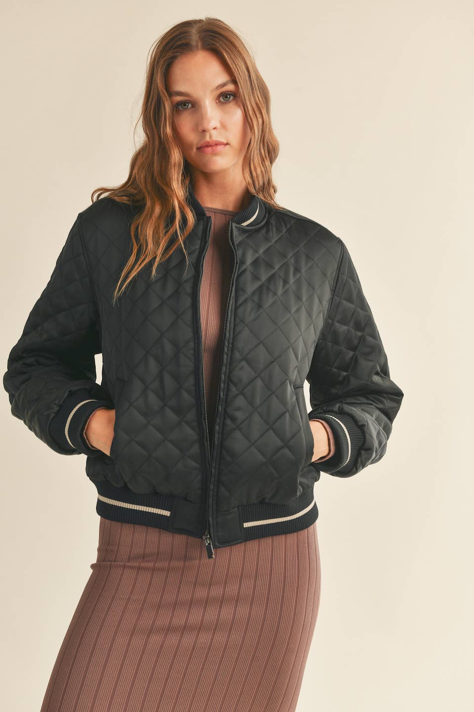 Chelsea Quilted Bomber Jacket