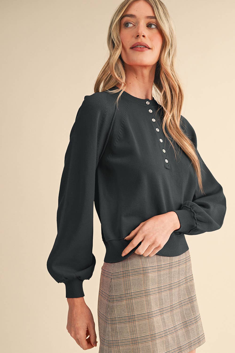Penny Puff Sleeve Henley