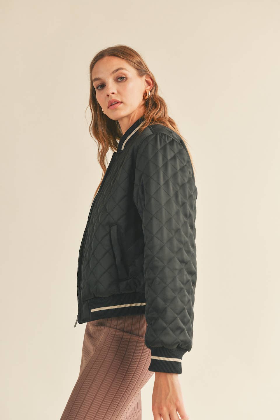 Chelsea Quilted Bomber Jacket