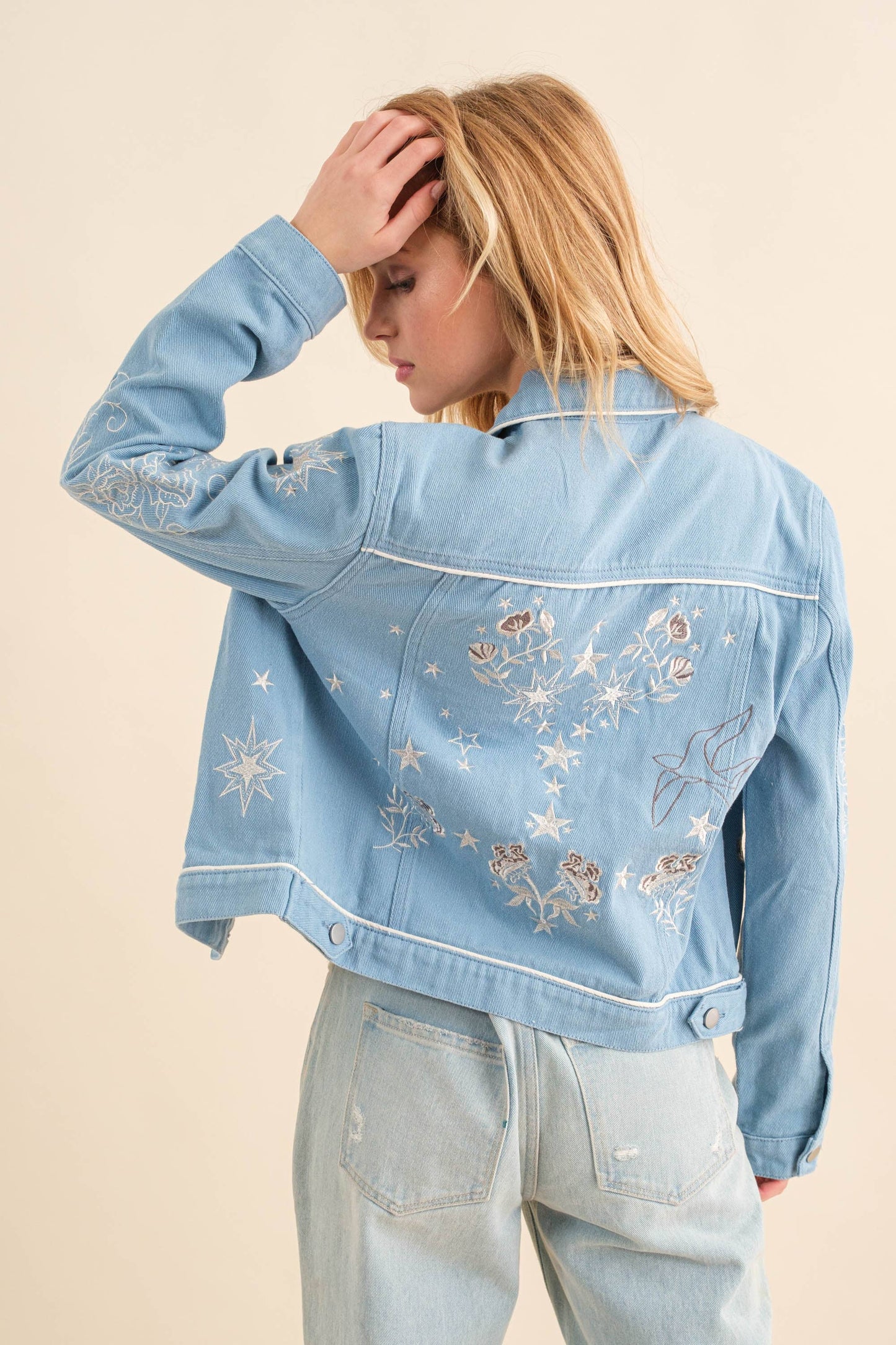 Embroidered Western Button Up Jacket